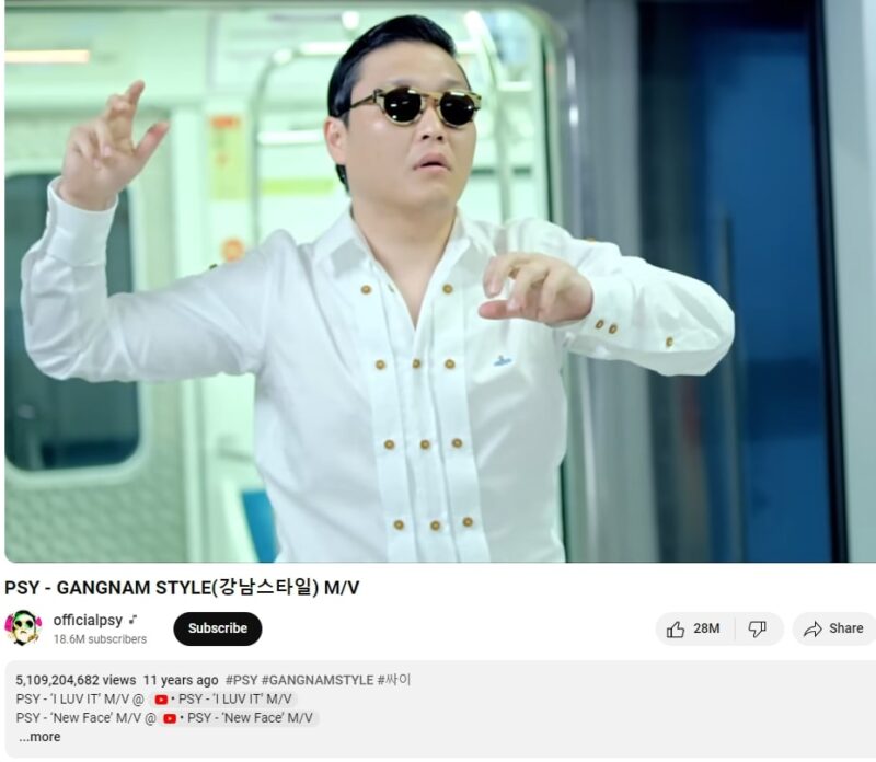 PSY - Gangnam Style - The first YouTube video to reach one billion views